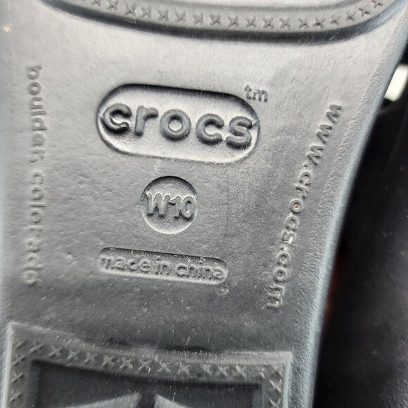 Crocs Shoes Womens Size 10 Black Synthetic Slip On Sandals - Picture 9 of 10